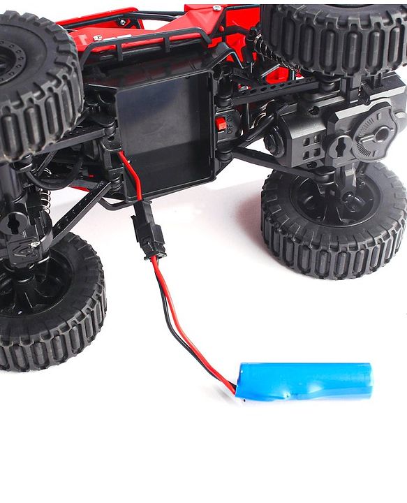 Babyhug Off Roader 1:18 Four Funtions Red Rechargeable Rock Crawler RC Car|Big Rubber Wheels|Range Upto 70 Ft.|Shock Absorbers|BIS certified|Gifting Toy