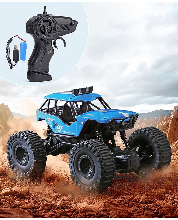 Babyhug Off Roader 1:18 Four Funtions Red Rechargeable Rock Crawler RC Car|Big Rubber Wheels|Range Upto 70 Ft.|Shock Absorbers|BIS certified|Gifting Toy