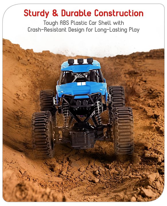 Babyhug Off Roader 1:18 Four Funtions Red Rechargeable Rock Crawler RC Car|Big Rubber Wheels|Range Upto 70 Ft.|Shock Absorbers|BIS certified|Gifting Toy