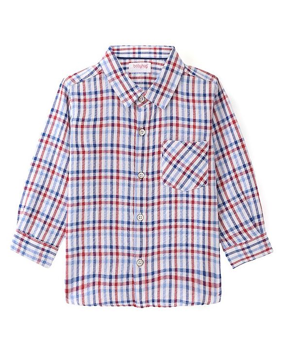 Babyhug Cotton Woven Full Sleeves Checkered Shirt - Multicolor