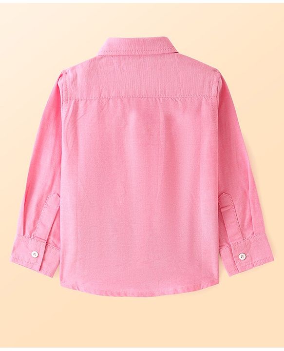 Babyhug Cotton Woven Full Sleeves Regular Collar Solid Colour Shirt - Multicolor