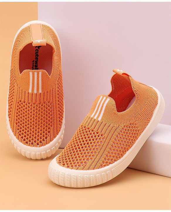 Cute Walk by Babyhug Solid Slip-on Casual Shoes - Orange