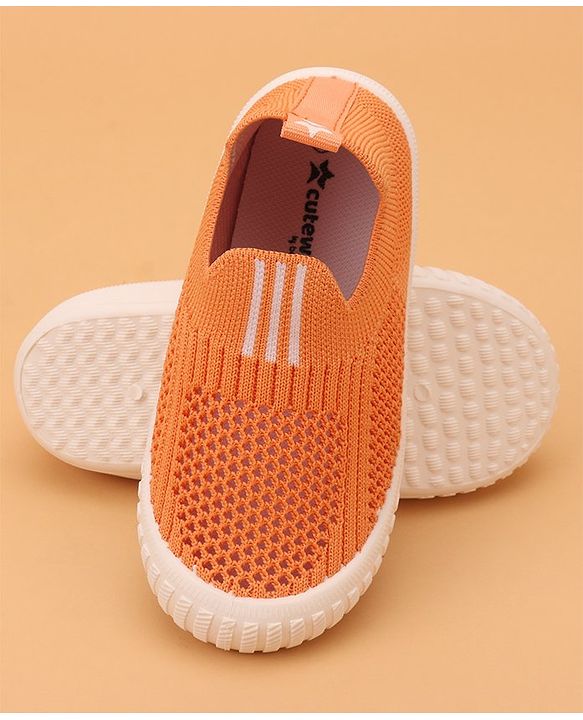 Cute Walk by Babyhug Slip On Striped Design Casual Shoes - Black