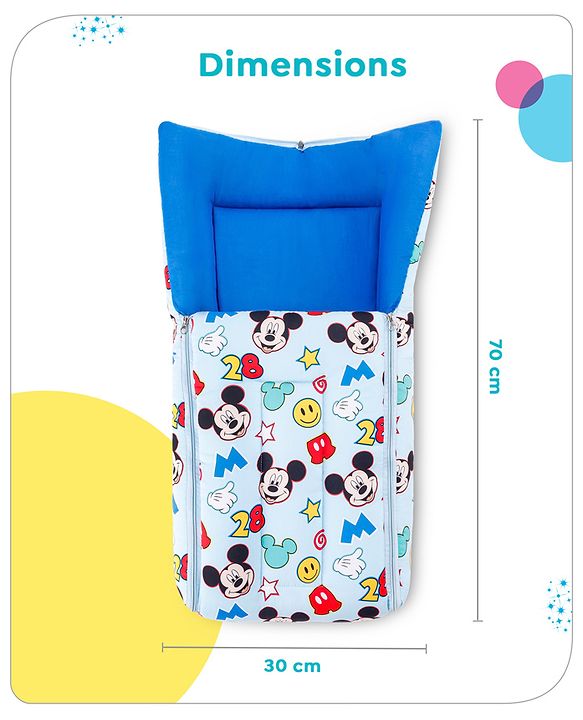 Babyhug Disney Sleeping Bag Smiley Mickey Mouse Print - Blue