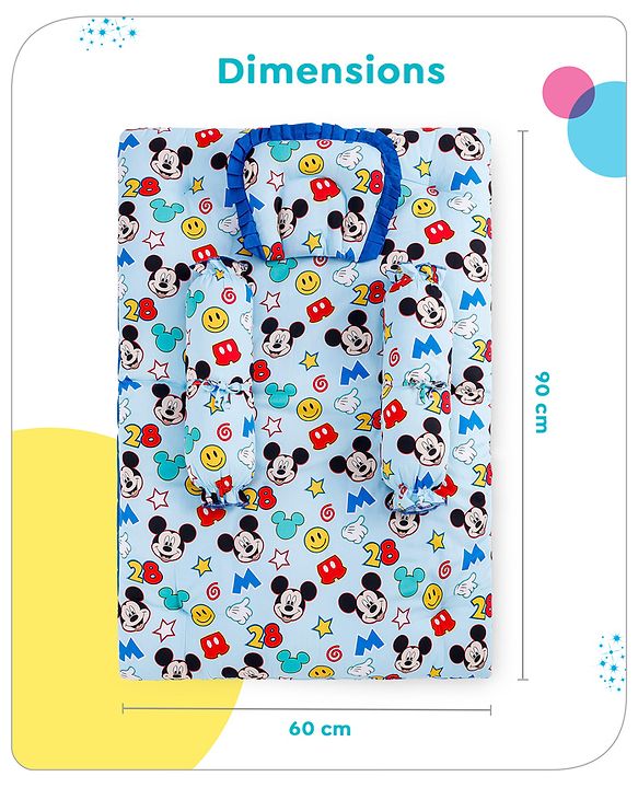 Babyhug Disney Bedding Set Smiley Mickey Mouse Print - Blue