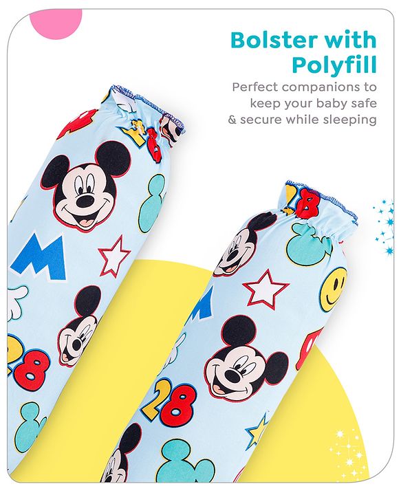 Babyhug Disney Bedding Set Smiley Mickey Mouse Print - Blue