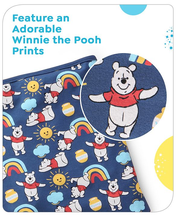 Babyhug Disney Swaddle Cool Mickey Print Set of 2 - Blue & White