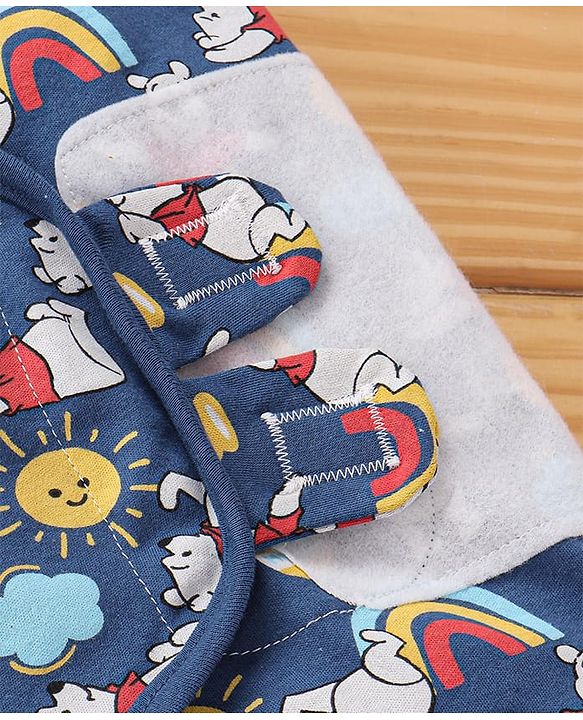 Babyhug Disney Swaddle Cool Mickey Print Set of 2 - Blue & White