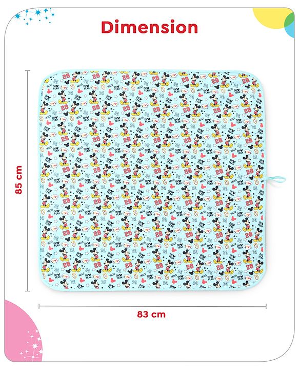 Babyhug Disney Diaper Changing Mat and Bed Protector Cool Mickey Print-  Blue