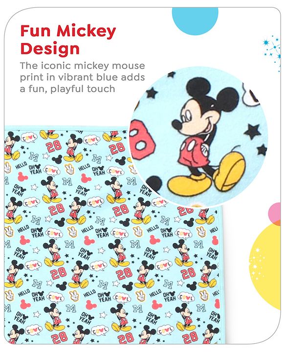 Babyhug Disney Diaper Changing Mat and Bed Protector Cool Mickey Print-  Blue