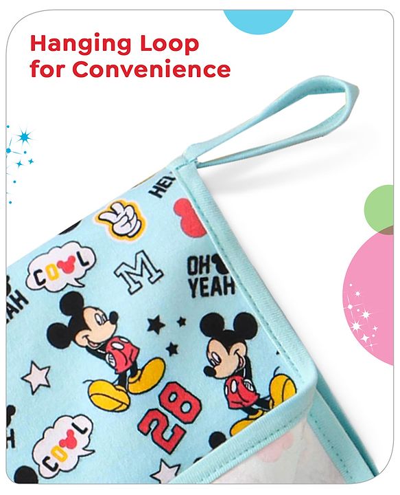 Babyhug Disney Diaper Changing Mat and Bed Protector Cool Mickey Print-  Blue