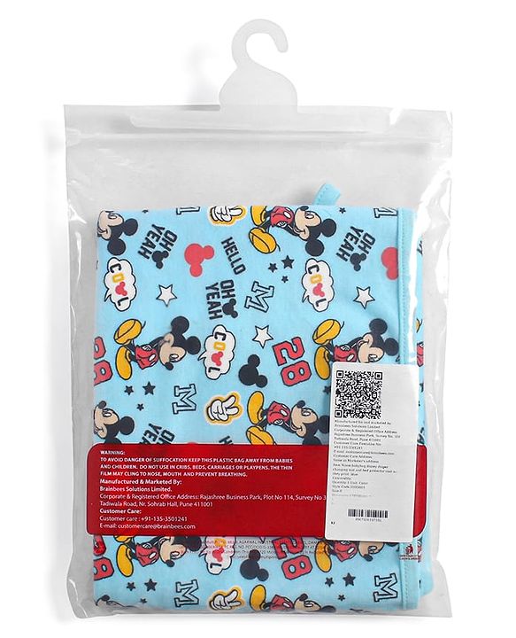 Babyhug Disney Diaper Changing Mat and Bed Protector Cool Mickey Print-  Blue