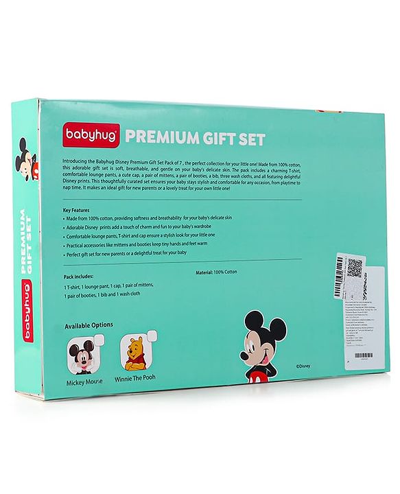 Babyhug Disney Premium Gift Set with Winnie The Pooh Print Navy Blue & Red - Pack of 7