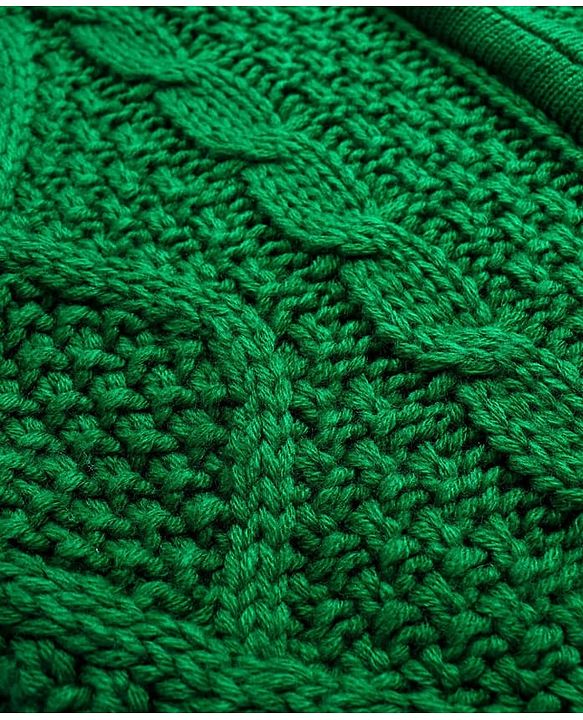 Pine Kids Knitted Full Sleeves Hooded Front Open Sweater with Cable Knit Design - Green