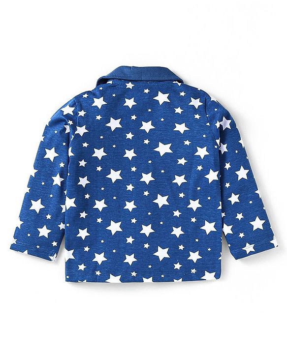 Babyhug Disney Single Jersey Knit Full Sleeves Front Open Night Suit With 101 Dalmatians Graphics - Navy