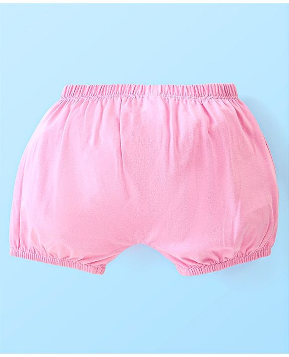 Babyhug Disney Cotton Knit Aristocats Marie Graphic & Bow Detailing Bloomers Pack of 3 - White Red & Pink