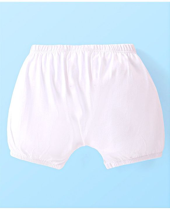 Babyhug Disney Cotton Knit Aristocats Marie Graphic & Bow Detailing Bloomers Pack of 3 - White Red & Pink