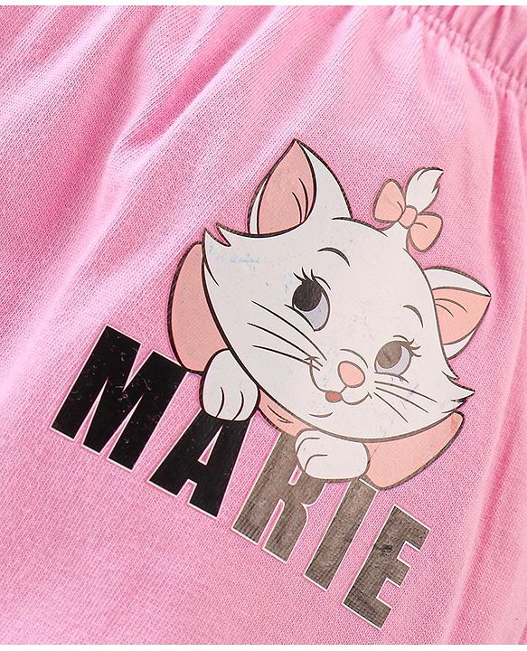 Babyhug Disney Cotton Knit Aristocats Marie Graphic & Bow Detailing Bloomers Pack of 3 - White Red & Pink