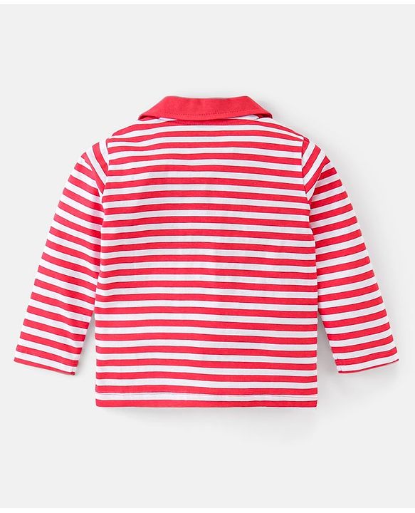 Babyhug Disney Cotton Knit Full Sleeves Front Open Night Suit with 101 Dalmatains Print - Red