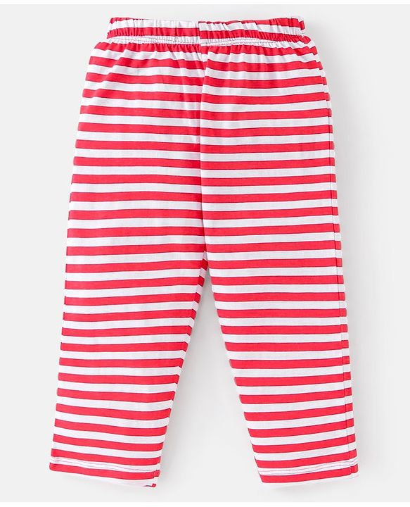 Babyhug Disney Cotton Knit Full Sleeves Front Open Night Suit with 101 Dalmatains Print - Red