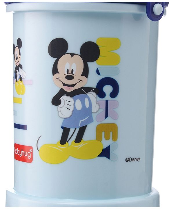 Babyhug Disney Mickey Mouse Print Straw Sipper With Snack Container Blue - 300 ml