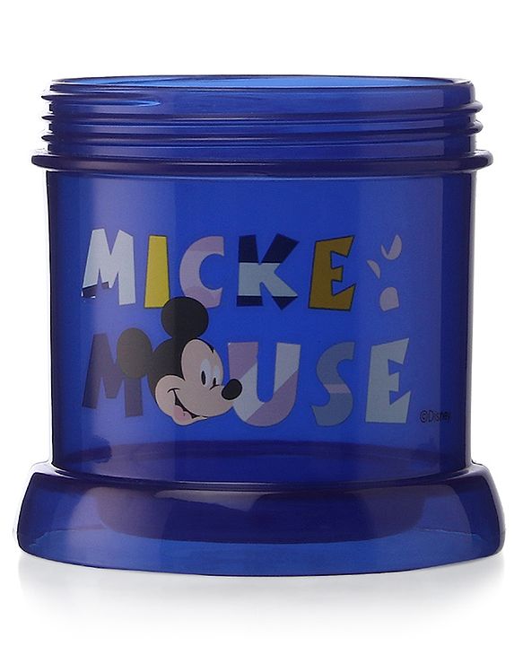 Babyhug Disney Mickey Mouse Print Straw Sipper With Snack Container Blue - 300 ml