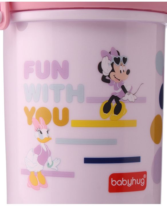 Babyhug Disney Mickey Mouse Print Straw Sipper With Snack Container Blue - 300 ml