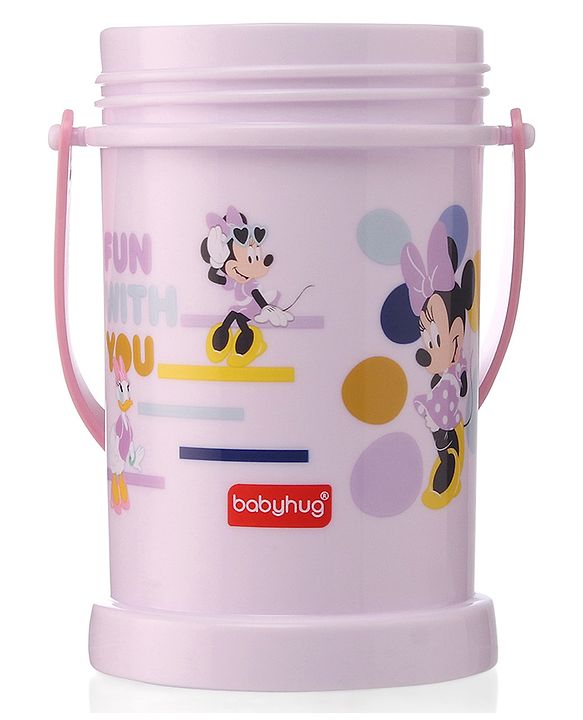 Babyhug Disney Mickey Mouse Print Straw Sipper With Snack Container Blue - 300 ml