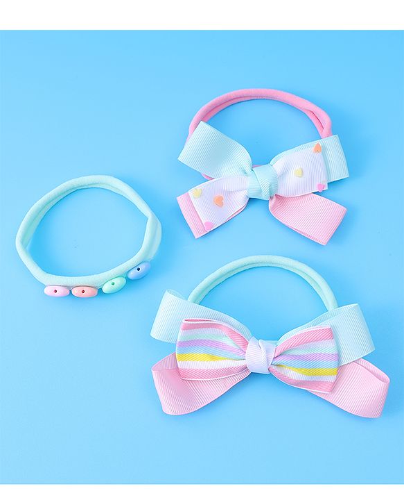 Babyhug Bow & Heart Motifs Headbands - Multicolor