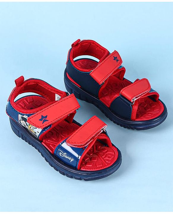 Cute Walk by Babyhug Disney Velcro Closure Sandals with Mickey Mouse Print - Navy Blue