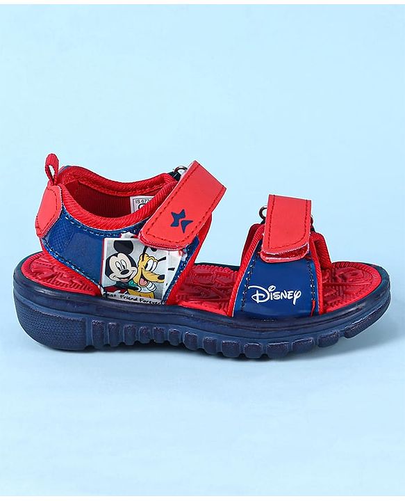 Cute Walk by Babyhug Disney Velcro Closure Sandals with Mickey Mouse Print - Navy Blue