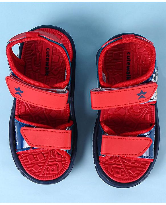 Cute Walk by Babyhug Disney Velcro Closure Sandals with Mickey Mouse Print - Navy Blue