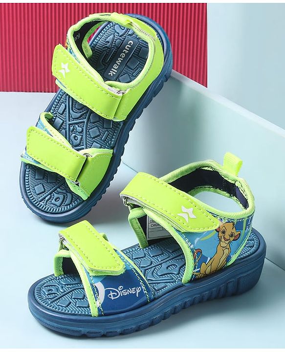 Cute Walk by Babyhug Disney Sandals with Velcro Closure Lion King Print - Blue