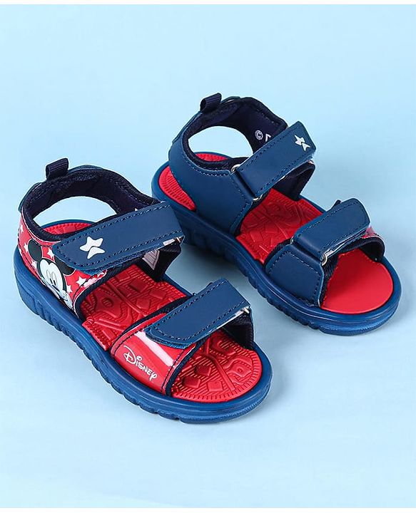 Cute Walk by Babyhug Disney Velcro Closure Sandals with Mickey Mouse Print - Navy Blue