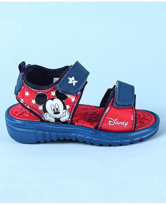 Cute Walk by Babyhug Disney Velcro Closure Sandals with Mickey Mouse Print - Navy Blue
