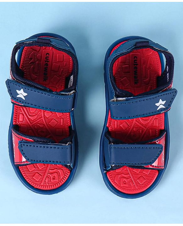 Cute Walk by Babyhug Disney Velcro Closure Sandals with Mickey Mouse Print - Navy Blue