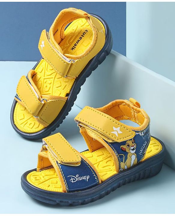 Cute Walk by Babyhug Disney Sandals with Velcro Closure Lion King Print -  Yellow