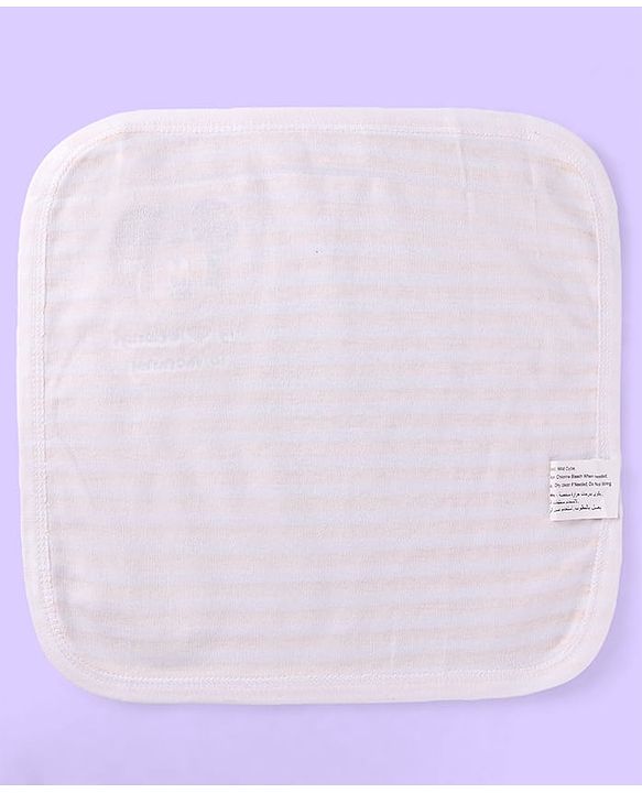 Babyhug Disney Cotton Interlock Kint Wash Cloth with Mickey Mouse Graphics L 28 x H 28 cm Pack Of 3 - White & Blue