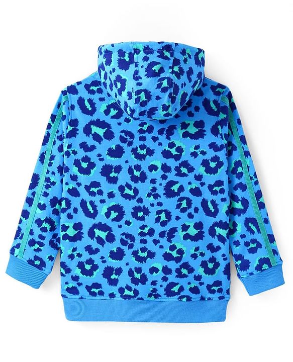 Pine Kids Cotton Knit Full Sleeves Hooded Sweatshirt & Joggers Set with  Print - Blue