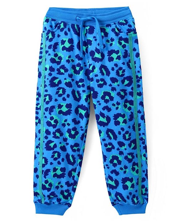Pine Kids Cotton Knit Full Sleeves Hooded Sweatshirt & Joggers Set with  Print - Blue