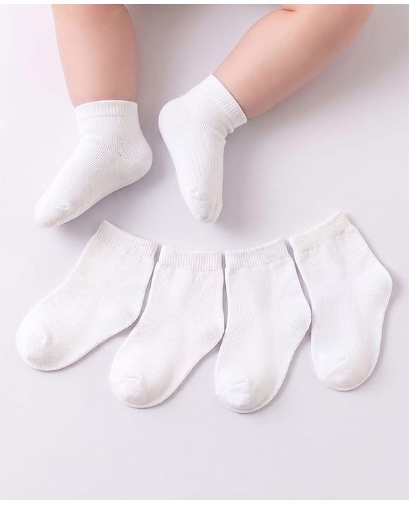Cute Walk by Babyhug Anti-bacterial Ankle Length Socks Pack of 5 - White