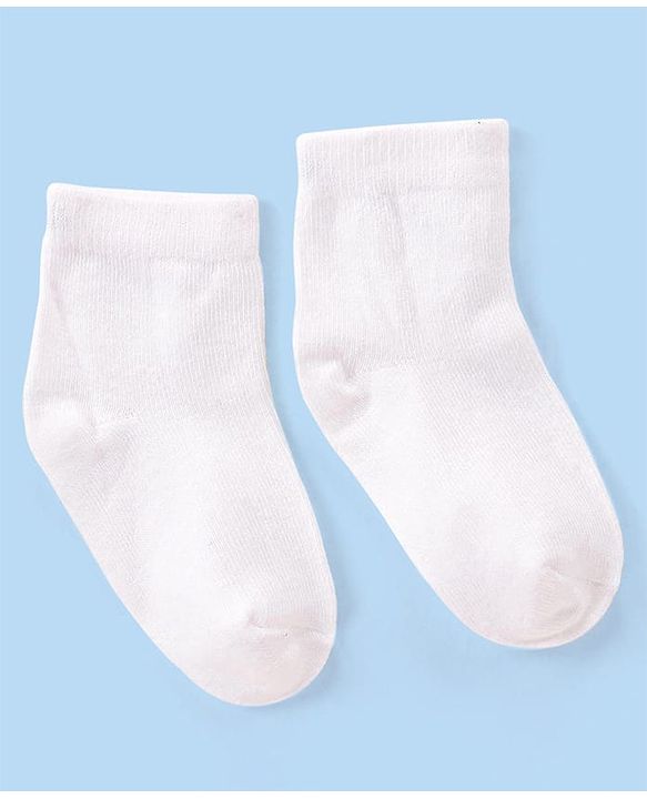 Cute Walk by Babyhug Anti-bacterial Ankle Length Socks Pack of 5 - White