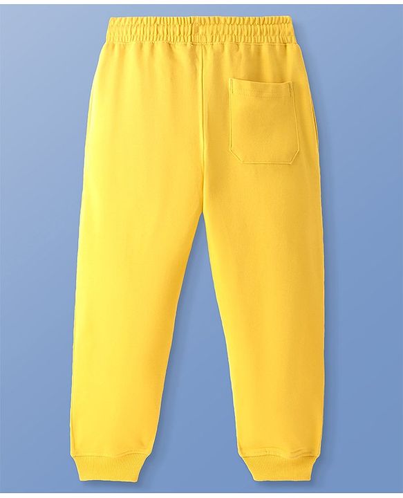 Pine Kids Full Length Track Pants Text Print - Yellow