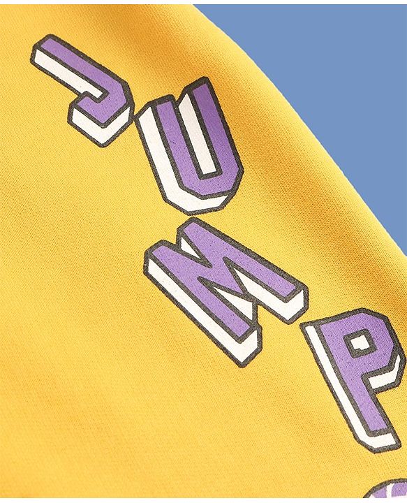 Pine Kids Full Length Track Pants Text Print - Yellow
