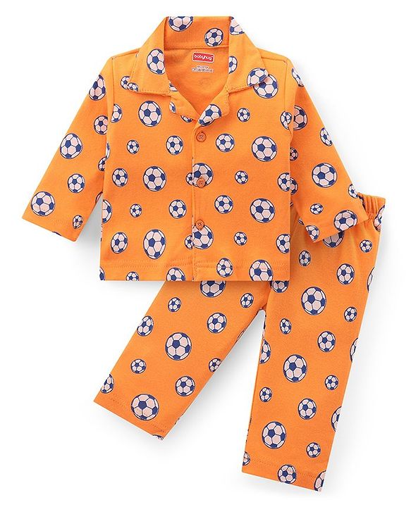 Babyhug Cotton Knit Full Sleeves Night Suit Koala Print - Yellow main image 1
