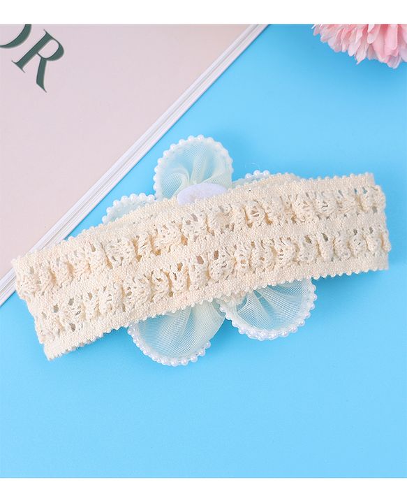 Babyhug Flower & Bead Applique Headband - Beige