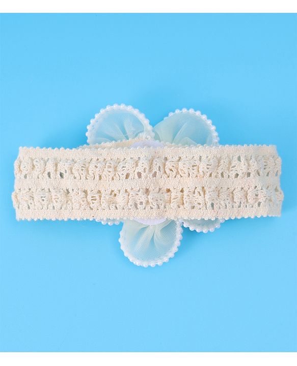Babyhug Flower & Bead Applique Headband - Beige
