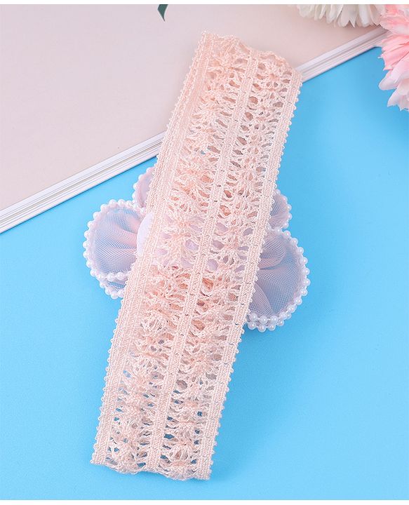 Babyhug Flower & Bead Applique Headband - Beige