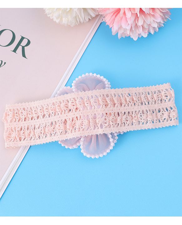Babyhug Flower & Bead Applique Headband - Beige