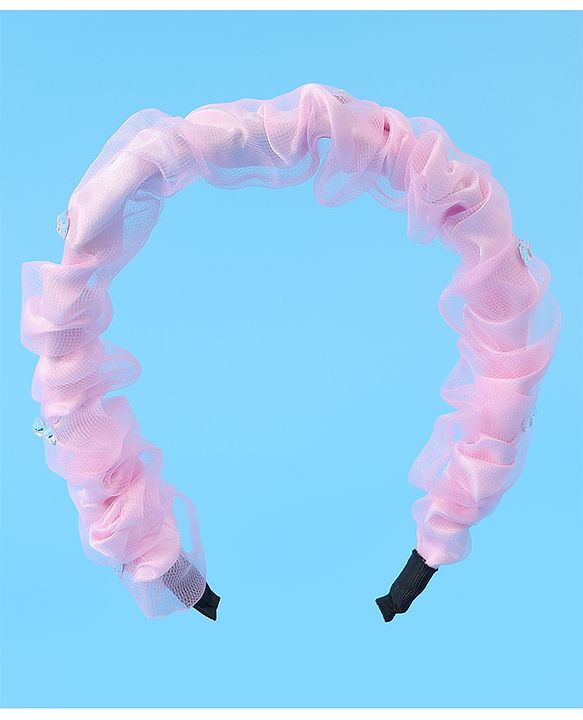 Pine Kids Free Size Hair Band With Rhinestone Detailing - Pink